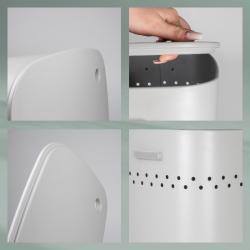 Kela Koš na prádlo sedací Malaga kov světle šedý 39,5x29,5x57,5cm