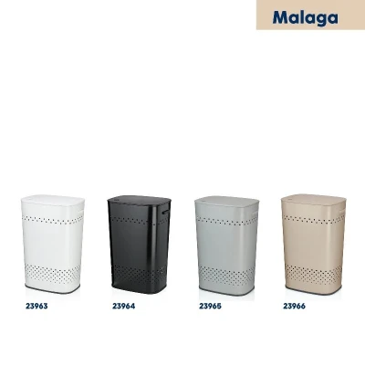 Kela Koš na prádlo sedací Malaga kovový bílý 39,5x29,5x57,5cm