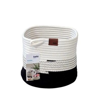 Kela Košík Hedda 23 cm směs bavlna/polyester bílo-černá