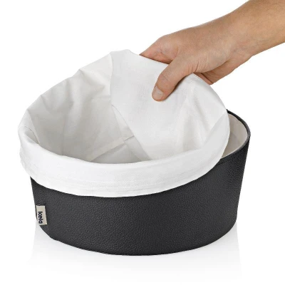 Kela Košík na chlieb Grana PU koža čierna 11,0cm 19,0cm
