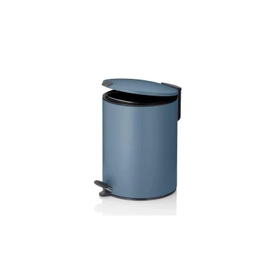 Kela Kozmetický kôš kovový dymovo modrý Tiché zatváranie, výška 23cm, priemer 17cm, objem 3 litre