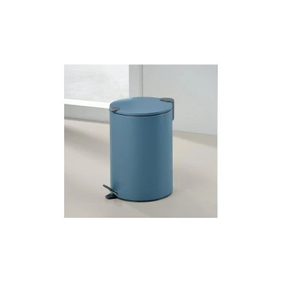 Kela Kozmetický kôš kovový dymovo modrý Tiché zatváranie, výška 23cm, priemer 17cm, objem 3 litre