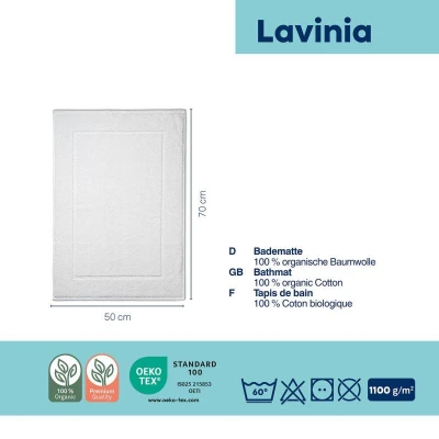 Kela Kúpeľňová predložka LAVINIA 100% biobavlna biela 50x70 cm