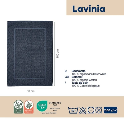 Kela Koupelnová předložka Lavinia 100% organická bavlna 60 x 100 cm tmavě modrá