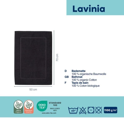 Kela Koupelnová předložka LAVINIA 100% organická bavlna černá 50x70 cm
