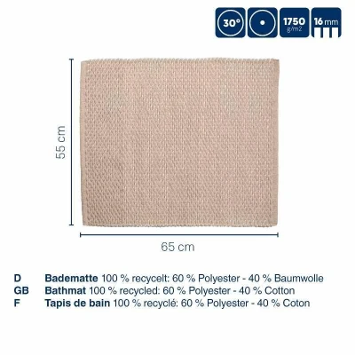 Kela Kúpeľňová predložka Miu zmes bavlna/polyester dymovo modrá 65,0x55,0x1,0cm