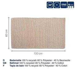 Kela Koupelnová předložka Miu směs bavlna/polyester zakalená růžová 100,0x60,0x1,0cm