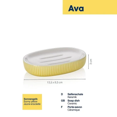 Kela Miska na mydlo Ava keramika žltá 13,5x8,5x3,0cm