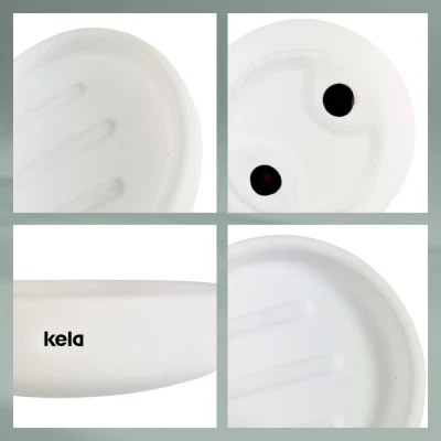 Kela Miska na mýdlo Sana průměr 11,5 x 3 cm bílá
