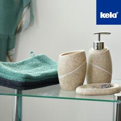 Kela Miska na mýdlo TALUS poly dekor kámen béžová