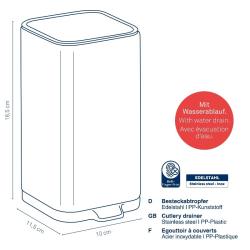 Kela Odkapávač na příbory Plata nerez matná stříbrná 10,0x11,5x18,5cm