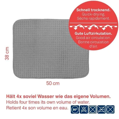 Kela Odkapávací podložka Rapida 100% polyester černá 50,0x38,0cm