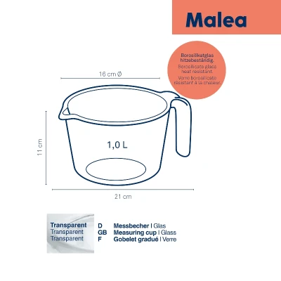 Kela Odměrka Malea sklo 1l