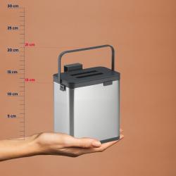Kela Odpadkový koš na bio odpad Plata nerez matná stříbrná 20,5x13,0x21,0cm 2,1l