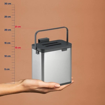 Kela Odpadkový koš na bio odpad Plata nerez matná stříbrná 20,5x13,0x21,0cm 2,1l