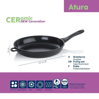 Kela Pánev Atura litý hliník černá 32 cm