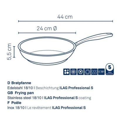 Kela Pánev Flavoria nerez 18/10 s nepřilnavým povrchem 5,5 cm 24,0 cm