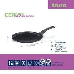 Kela Pánev na palačinky Atura litý hliník černá 28 cm