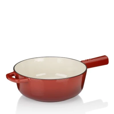 KELA Pánev na sýrové fondue litinová CALIDO 1,8 l červená