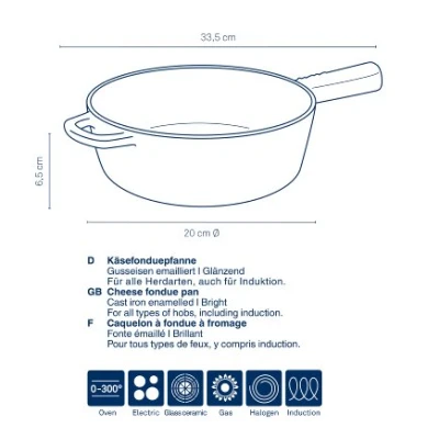 KELA Pánev na sýrové fondue litinová CALIDO 1,8 l červená