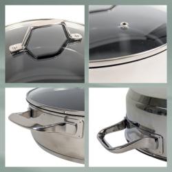 Kela Pánev servírovací s poklicí Lucca nerez 28x8,5 cm 4l