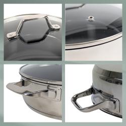 Kela Pánev servírovací s poklicí Lucca nerez 32x9 cm 6l