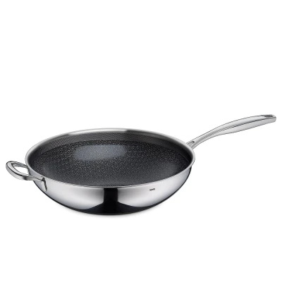 KELA Pánev wok nerez s nepřilnavým povrchem Flavoria 32 cm, 4,5 l