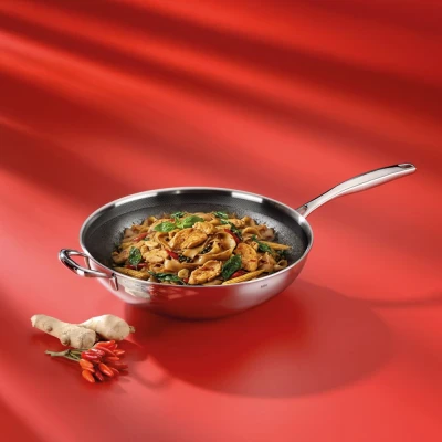 KELA Pánev wok nerez s nepřilnavým povrchem Flavoria 32 cm, 4,5 l