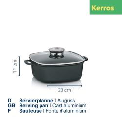 Kela Pekáč čtvercový s poklicí 28 cm KERROS