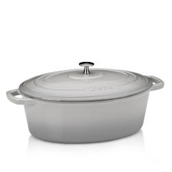 Kela Pekáč litinový oválný s poklicí Calido 35x26 cm světle šedá Kela Pekáč litinový oválný s poklicí Calido 35x26 cm světle šedá