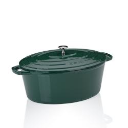 Kela Pekáč litinový s poklicí Calido oválný smaragdově zelená 36x29x15cm 9,3l Kela Pekáč litinový s poklicí Calido oválný smaragdově zelená 36x29x15cm 9,3l