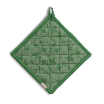 Kela Podložka pod hrnec Cora 100% bavlna světle zelená/zelený vzor 20,0x20,0cm