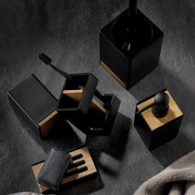 Kela Pohár Cube polyresin černá