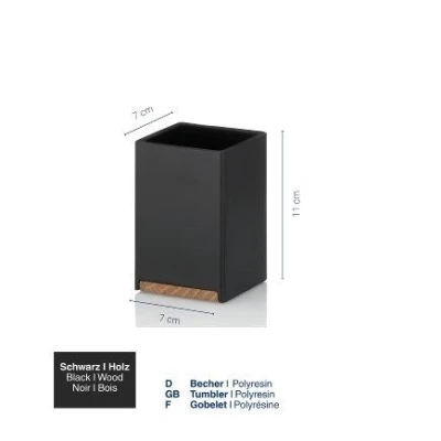 Kela Pohár Cube polyresin černá