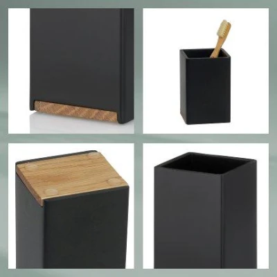 Kela Pohár Cube polyresin černá