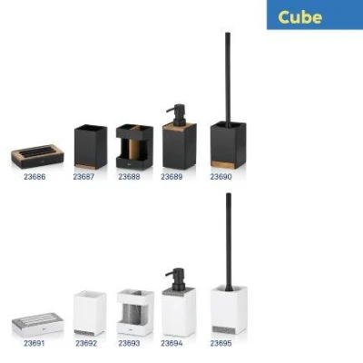 Kela Pohár Cube polyresin černá