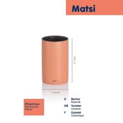 Kela Pohár Matsi keramika broskvově růžová 11 cm