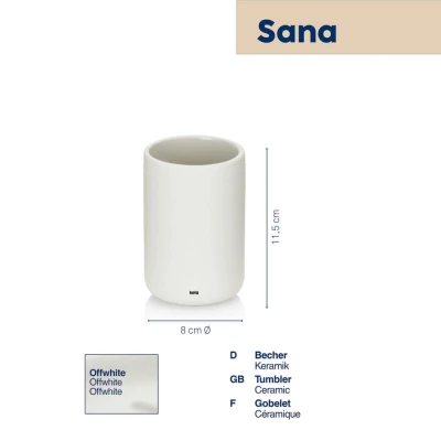 Kela Pohár Sana keramický 11,5 cm bílá