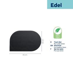 Kela Prostírání EDEL PU kůže černá 45,0x30,0x0,17cm