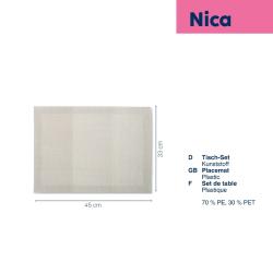 Kela Prostírání Nica 70%PE/30%PET stříbrně šedá 45,0x33,0cm