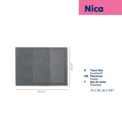 Kela Prostírání Nica 70%PE/30%PET tmavě šedá 45,0x33,0cm