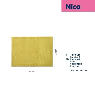 Kela Prostírání Nica 70%PE/30%PET žlutá 45,0x33,0cm