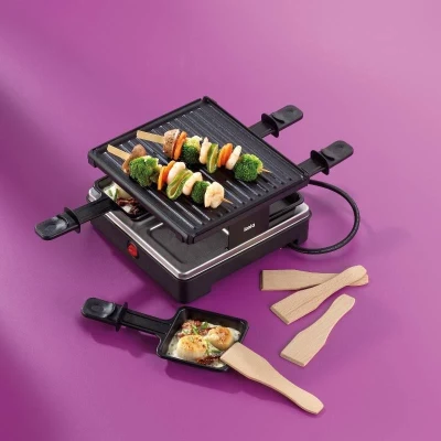 Kela Raclette/Grill Geneva litý hliník černý 4 osoby 21,5x21,5x12,0cm