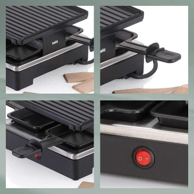 Kela Raclette/Grill Geneva litý hliník černý 4 osoby 21,5x21,5x12,0cm