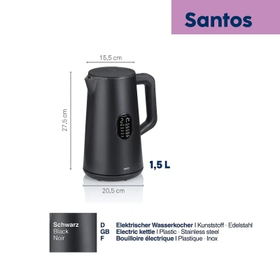 Kela Rychlovarná konvice Santos 1,5l černá