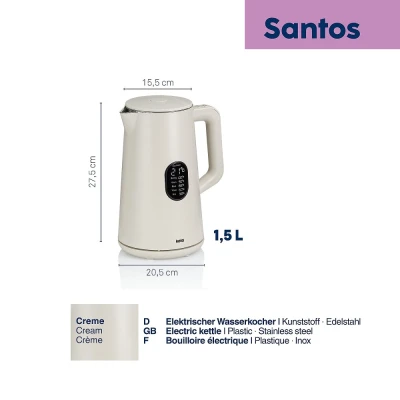 Kela Rychlovarná konvice Santos plast 1,5l krémová