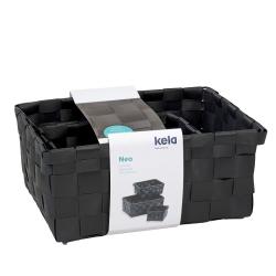 Kela Sada košíků Neo PP plast černá 3 ks
