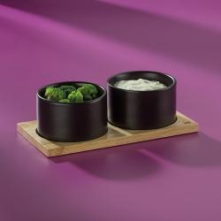 Kela Sada misek Gunten porcelán černý 3 kusy 23,5x12,0x7,5cm 10,0cm