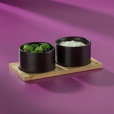 Kela Sada misek Gunten porcelán černý 3 kusy 23,5x12,0x7,5cm 10,0cm