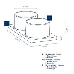 Kela Sada misek Gunten porcelán černý 3 kusy 23,5x12,0x7,5cm 10,0cm
